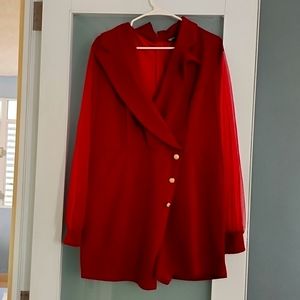 🥰🥰 red jumpsuit for this christmas long Sleeve skirt with pants.